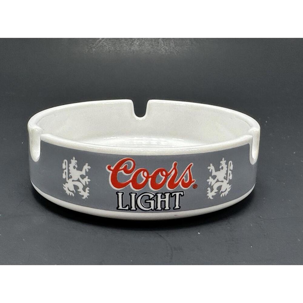 Vintage Coors Light Beer Ashtray 1985 Adolph Coors‎ Co Golden Colorado Barware